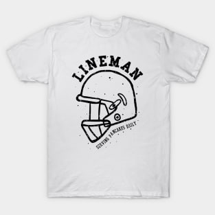 lineman serving pancakes daily foot ball helmet T-Shirt